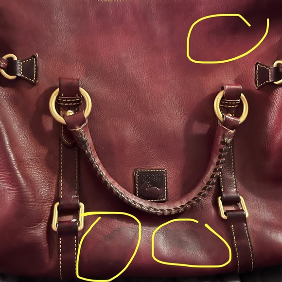 Dooney & Bourke Florentine LARGE Satchel in burgundy color EUC - Picture 3 of 13